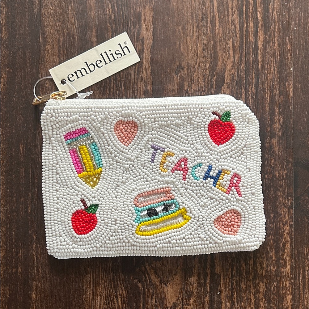 Embellish Beaded Teacher Coin Pouch